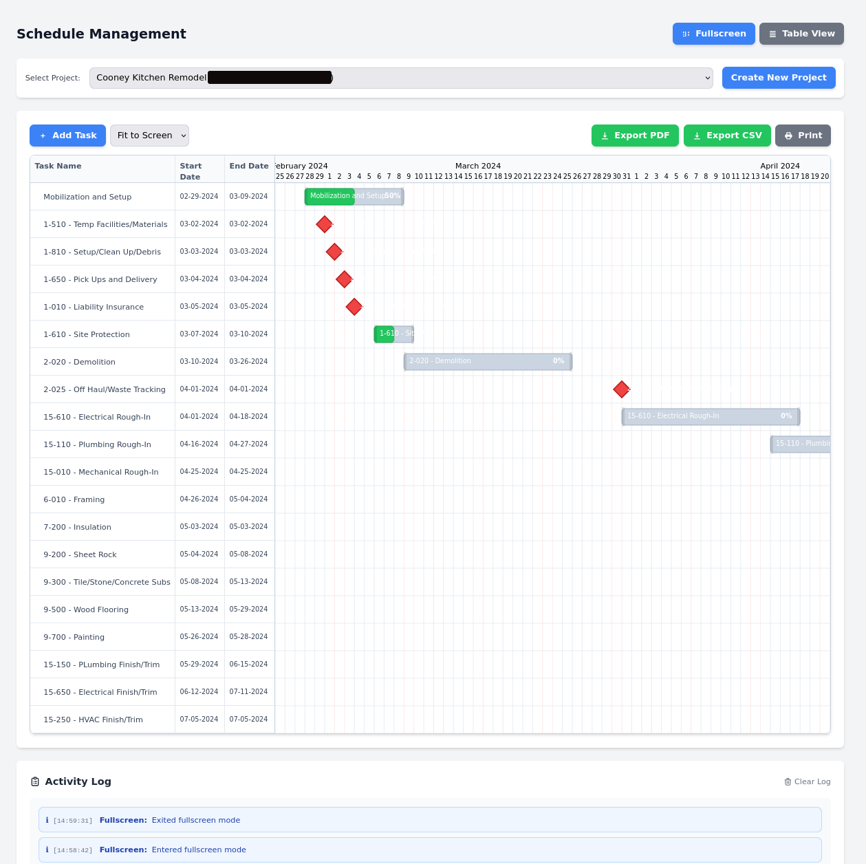 The schedule module